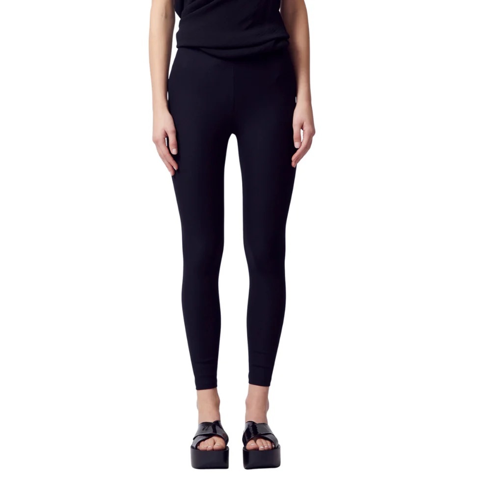 ELAINE KIM TECH STRETCH LEGGINGS W/ LEATHER TRIM - ITAL CORE
